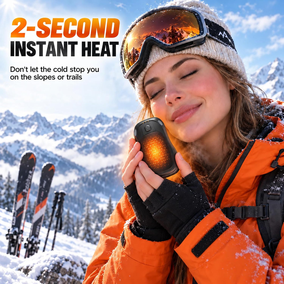 Hand Warmers Rechargeable 2 Pack, MKG Electric Hand Warmer, 24Hrs Long Lasting, Ultra-Light Pocket Heater with 3 Levels for Camping, Hunting, Golf, Women Men Winter Gift