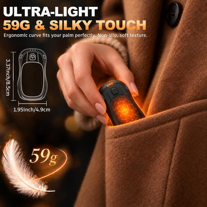 Hand Warmers Rechargeable 2 Pack, MKG Electric Hand Warmer, 24Hrs Long Lasting, Ultra-Light Pocket Heater with 3 Levels for Camping, Hunting, Golf, Women Men Winter Gift